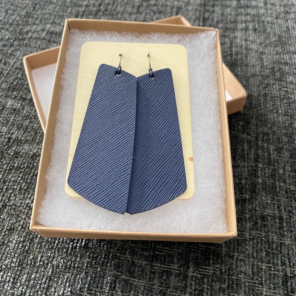 Nickel & Suede Navy Baby Gems